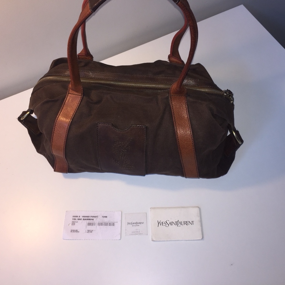 Yves Saint Laurent Leather & Canvas Bag - Picture 2 of 8